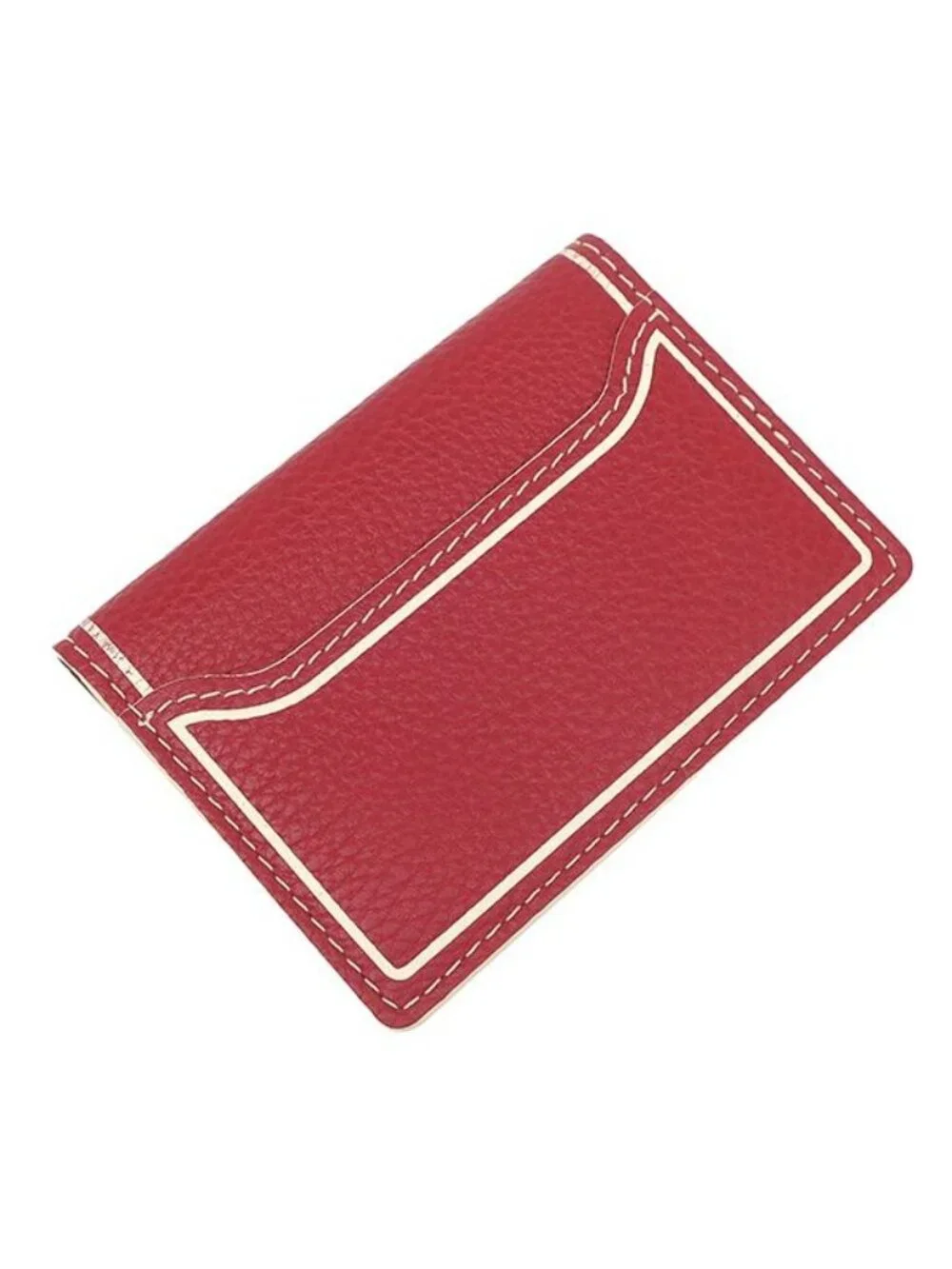 Louis Vuitton Card Case Pocket Organizer Leather Red Brown Business